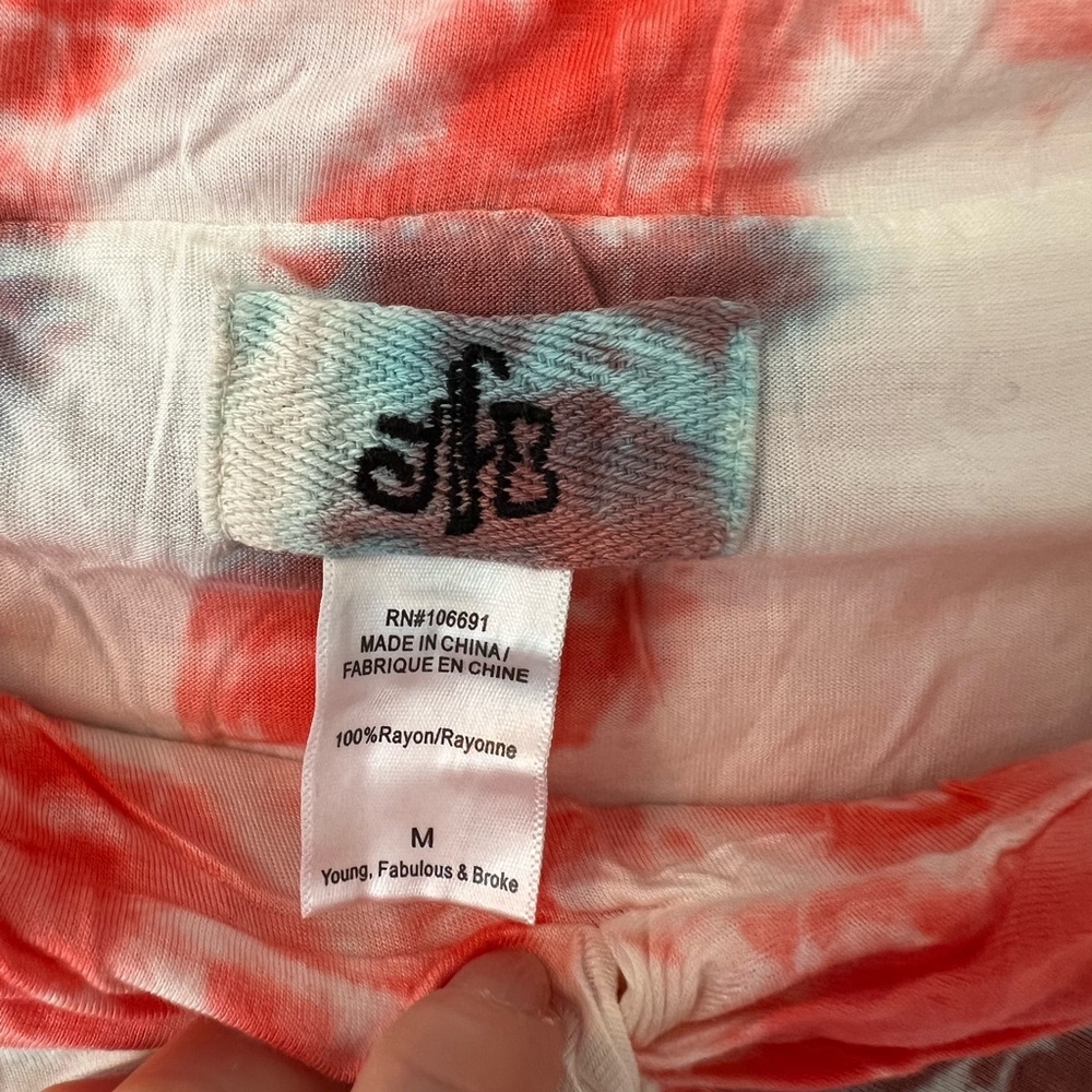 Young Fabulous & Broke Red and Gray Tie-Dye Top and matching skirt - Picture 10 of 15